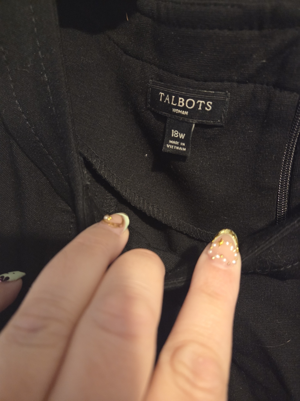 Talbots Black Sleeveless Sheeth Dress with Button Detail - Picture 3 of 3